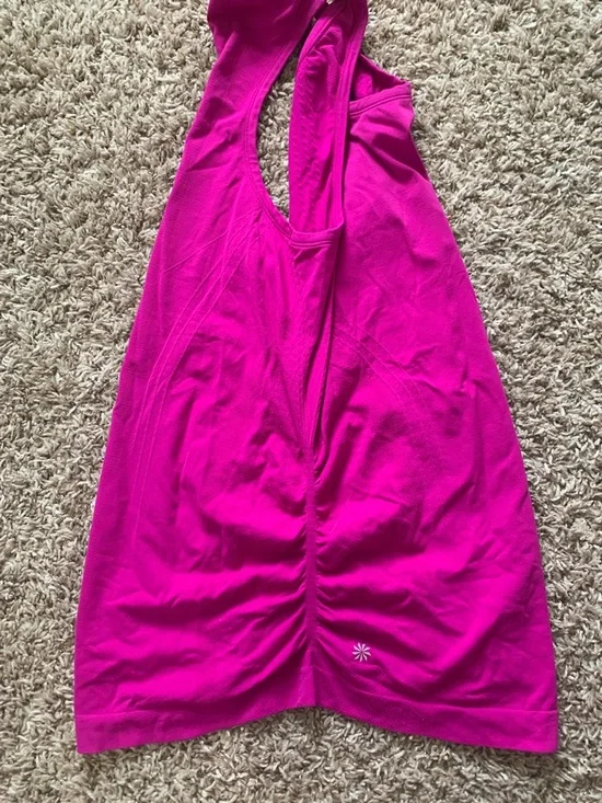 Athleta Women’s Fuchsia Racerback Fitted Ruched Performance Workout Tank Top - Picture 8 of 8